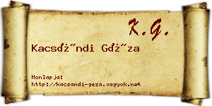 Kacsándi Géza névjegykártya